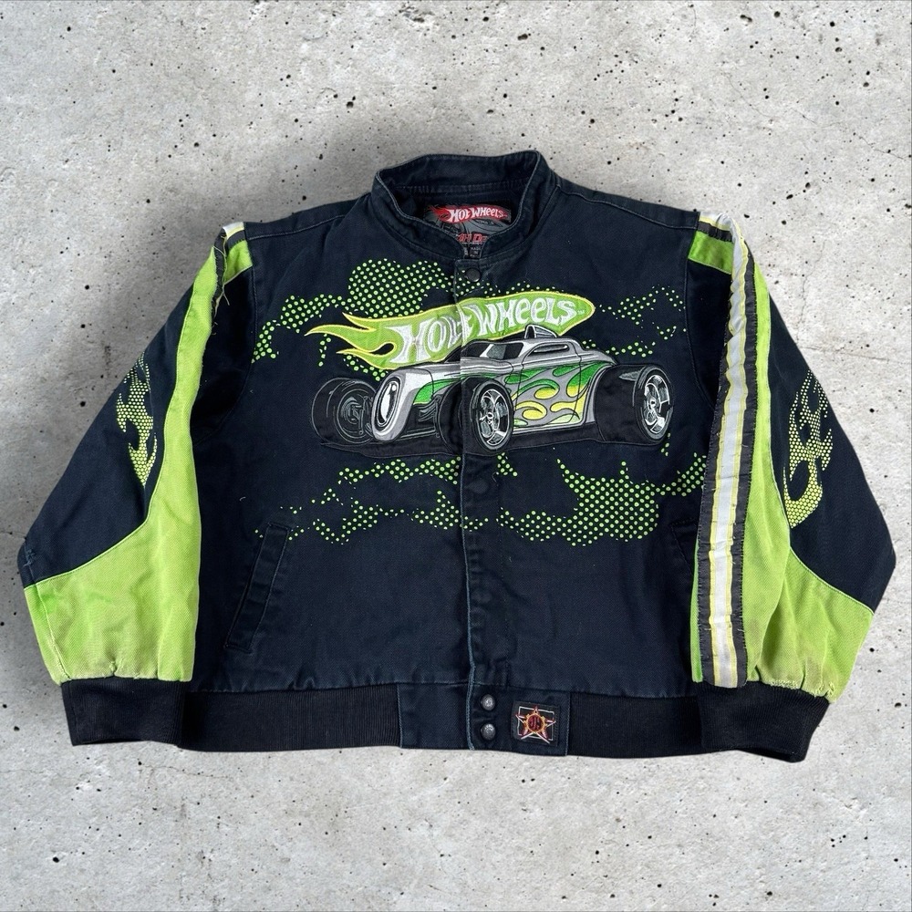Vintage Jeff Hamilton Kids Hot Wheels Racing Jacket Youth XXL (13-14)‎ Nascar
